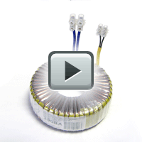Toroidal power transformer for halogen lamps